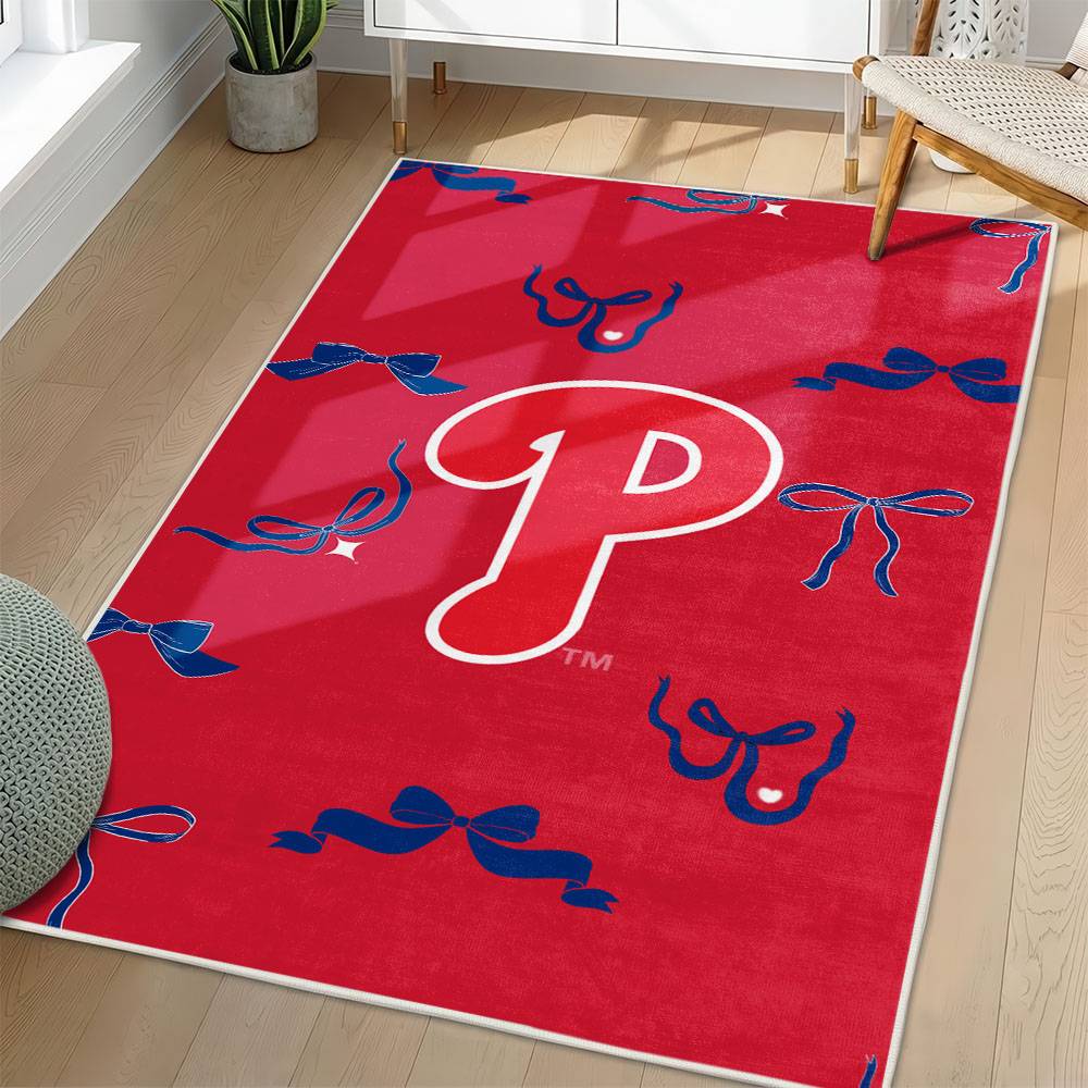 MLB Philadelphia Phillies Area Rug Non-Slip Baseball Carpet Home Decor Gift Idea For Fans PP198