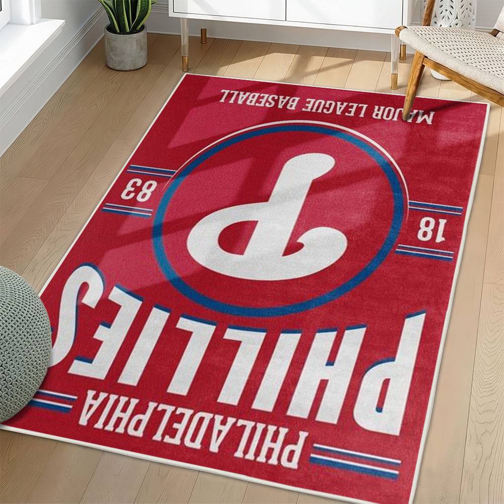 MLB Philadelphia Phillies Area Rug Non-Slip Baseball Carpet Home Decor Gift Idea For Fans PP20