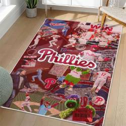 MLB Philadelphia Phillies Area Rug Non-Slip Baseball Carpet Home Decor Gift Idea For Fans PP200