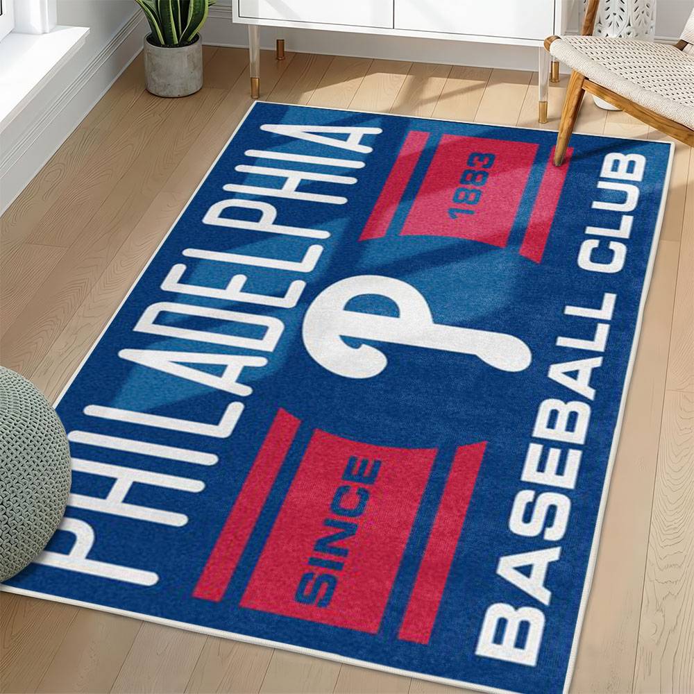 MLB Philadelphia Phillies Area Rug Non-Slip Baseball Carpet Home Decor Gift Idea For Fans PP206