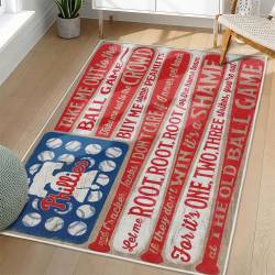 MLB Philadelphia Phillies Area Rug Non-Slip Baseball Carpet Home Decor Gift Idea For Fans PP213