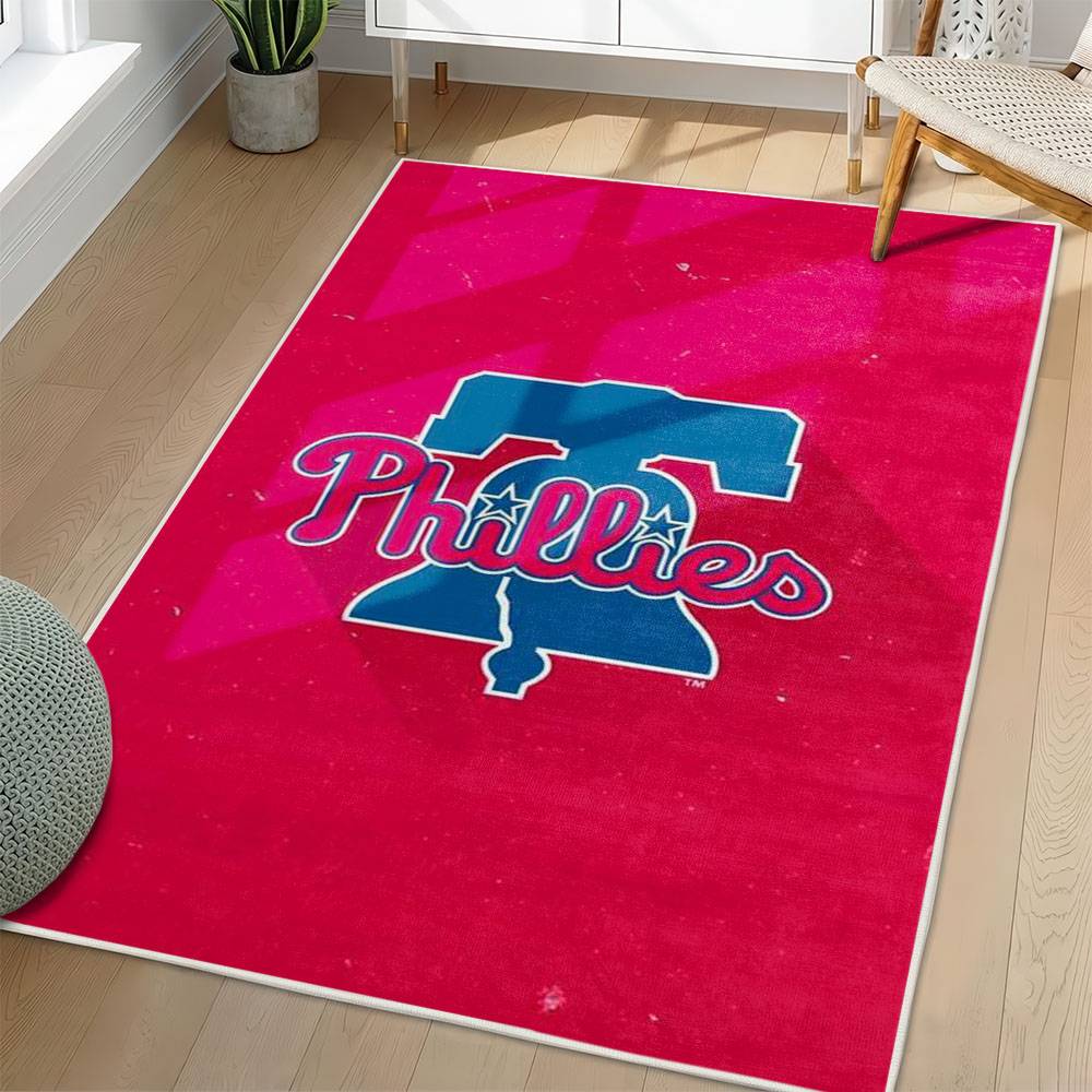 MLB Philadelphia Phillies Area Rug Non-Slip Baseball Carpet Home Decor Gift Idea For Fans PP215