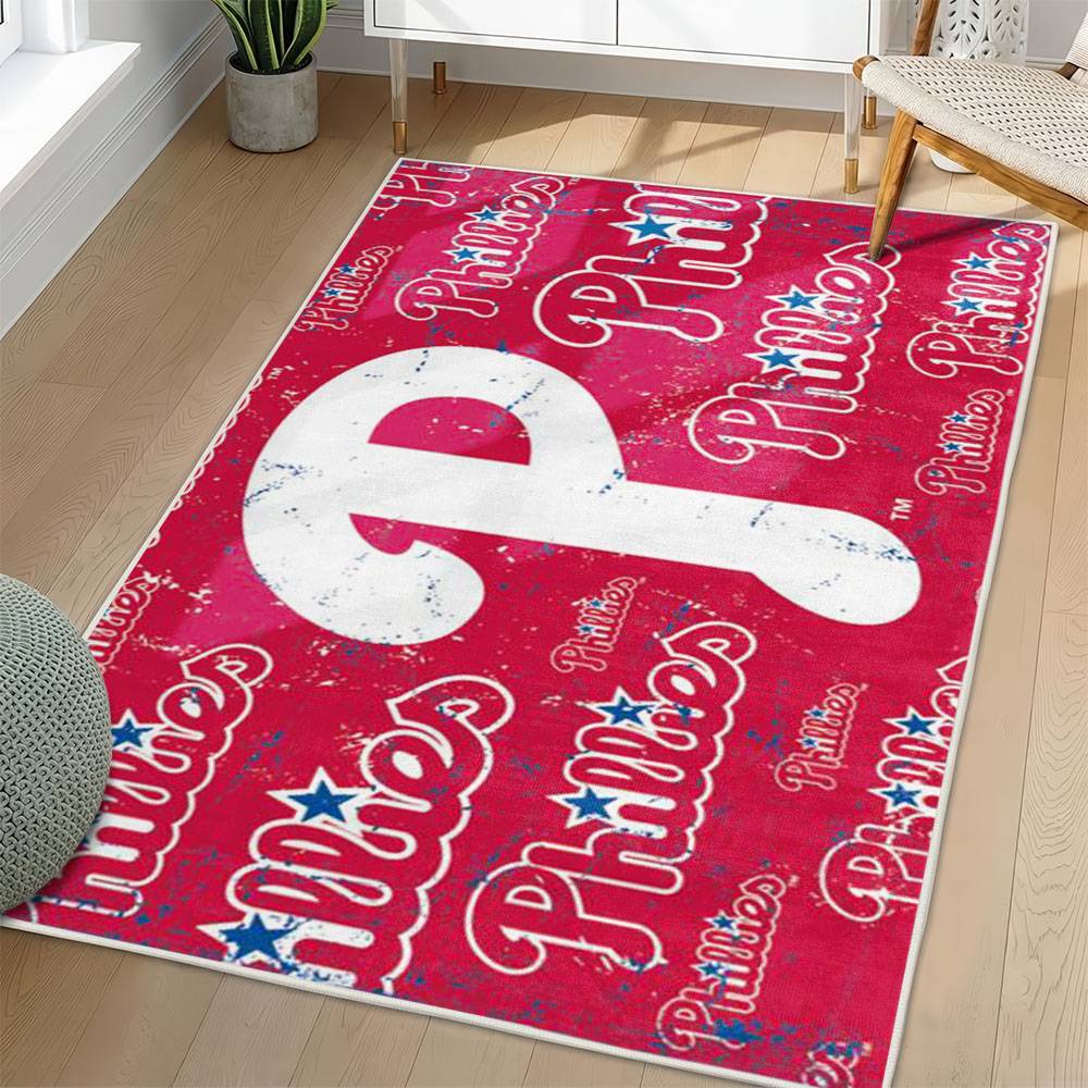 MLB Philadelphia Phillies Area Rug Non-Slip Baseball Carpet Home Decor Gift Idea For Fans PP216