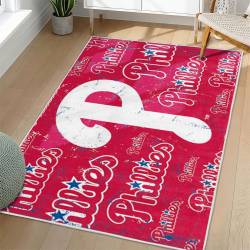 MLB Philadelphia Phillies Area Rug Non-Slip Baseball Carpet Home Decor Gift Idea For Fans PP216