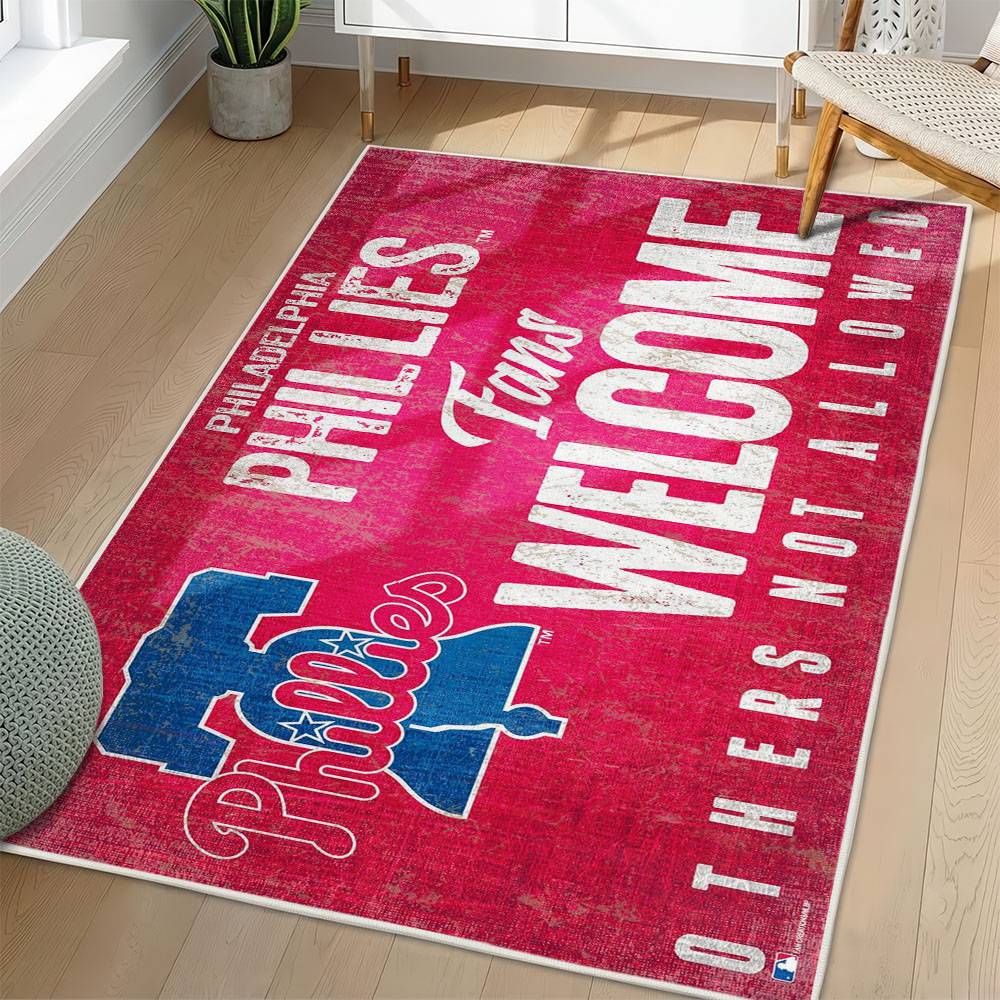 MLB Philadelphia Phillies Area Rug Non-Slip Baseball Carpet Home Decor Gift Idea For Fans PP223