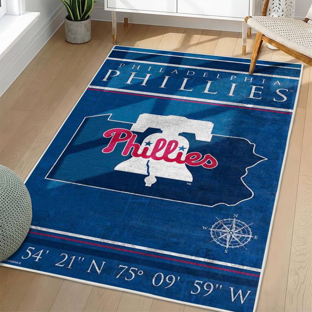 MLB Philadelphia Phillies Area Rug Non-Slip Baseball Carpet Home Decor Gift Idea For Fans PP224