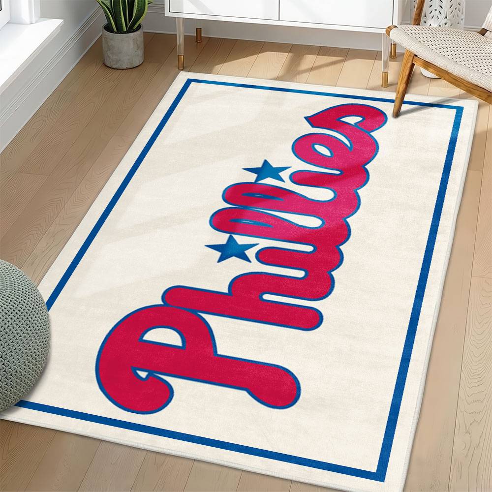 MLB Philadelphia Phillies Area Rug Non-Slip Baseball Carpet Home Decor Gift Idea For Fans PP229