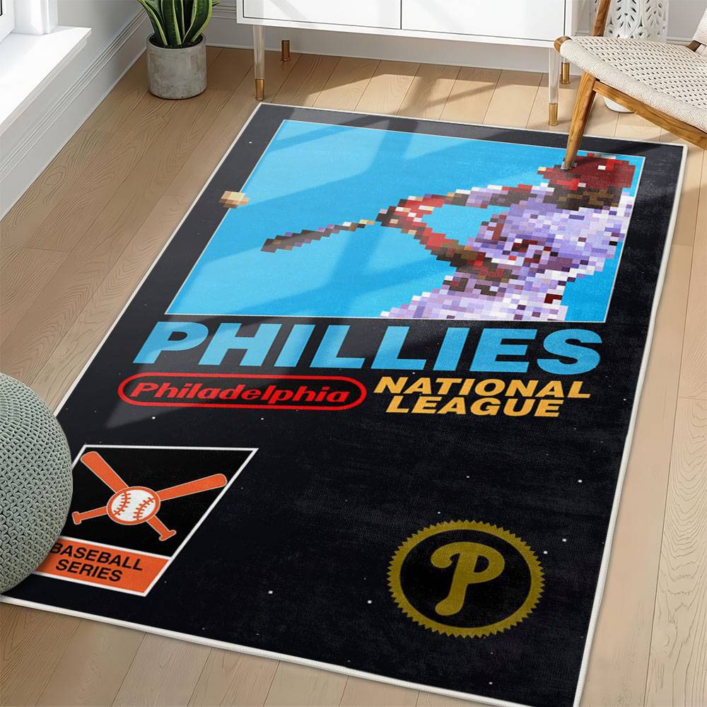 MLB Philadelphia Phillies Area Rug Non-Slip Baseball Carpet Home Decor Gift Idea For Fans PP233