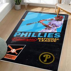 MLB Philadelphia Phillies Area Rug Non-Slip Baseball Carpet Home Decor Gift Idea For Fans PP233