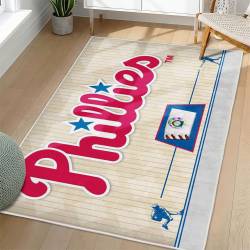 MLB Philadelphia Phillies Area Rug Non-Slip Baseball Carpet Home Decor Gift Idea For Fans PP235