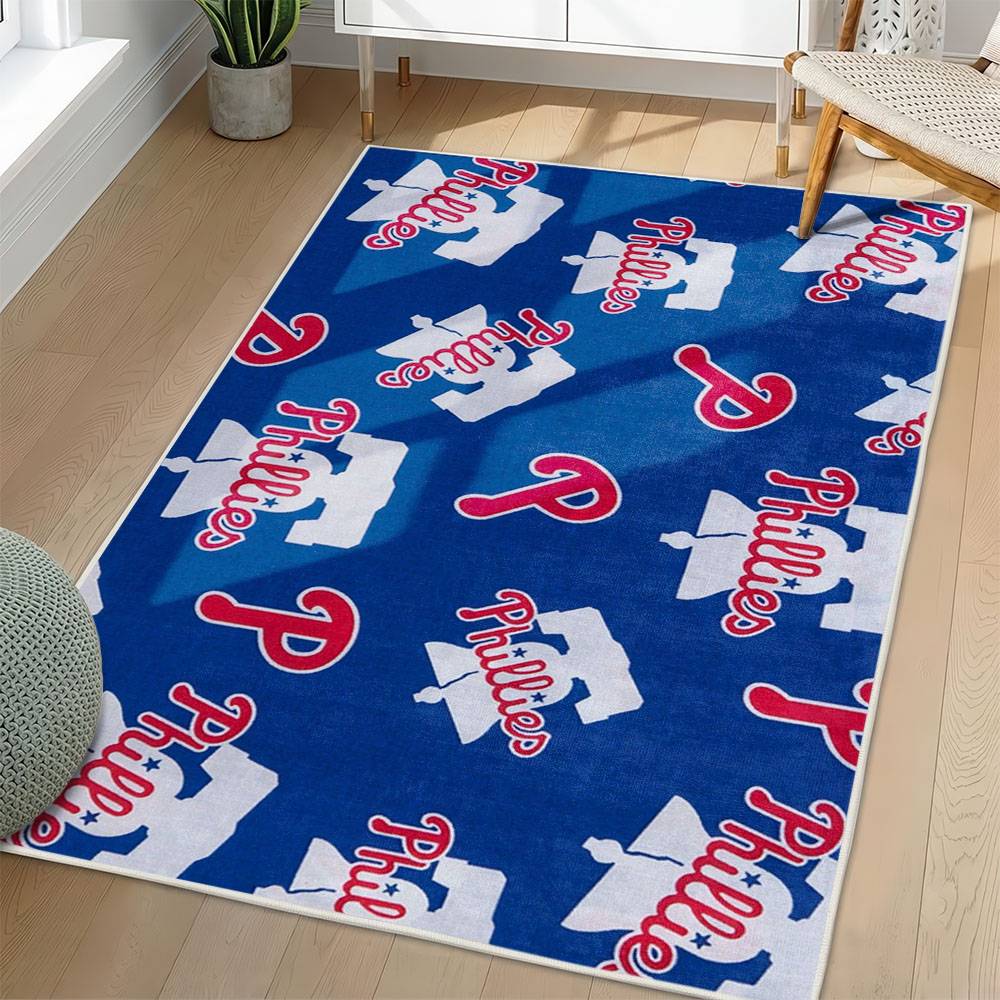 MLB Philadelphia Phillies Area Rug Non-Slip Baseball Carpet Home Decor Gift Idea For Fans PP236