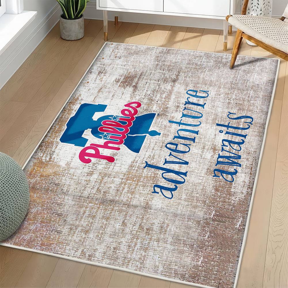 MLB Philadelphia Phillies Area Rug Non-Slip Baseball Carpet Home Decor Gift Idea For Fans PP244