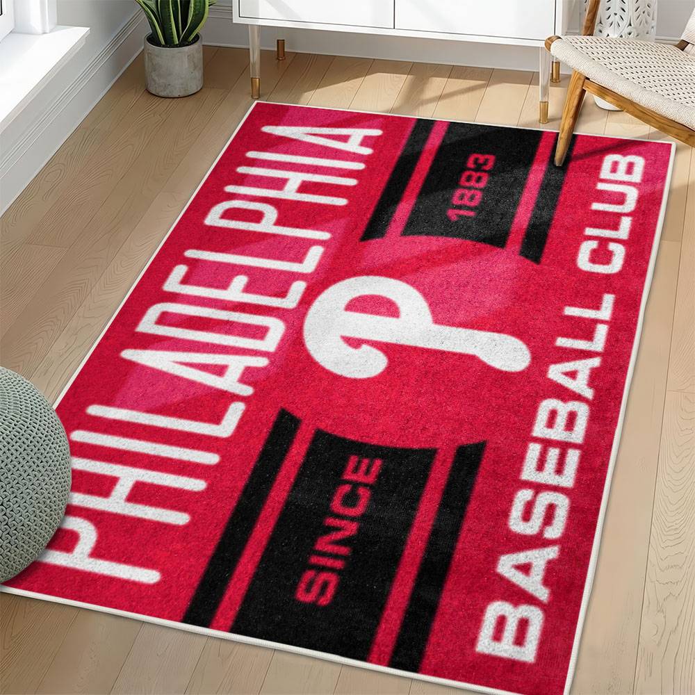 MLB Philadelphia Phillies Area Rug Non-Slip Baseball Carpet Home Decor Gift Idea For Fans PP247