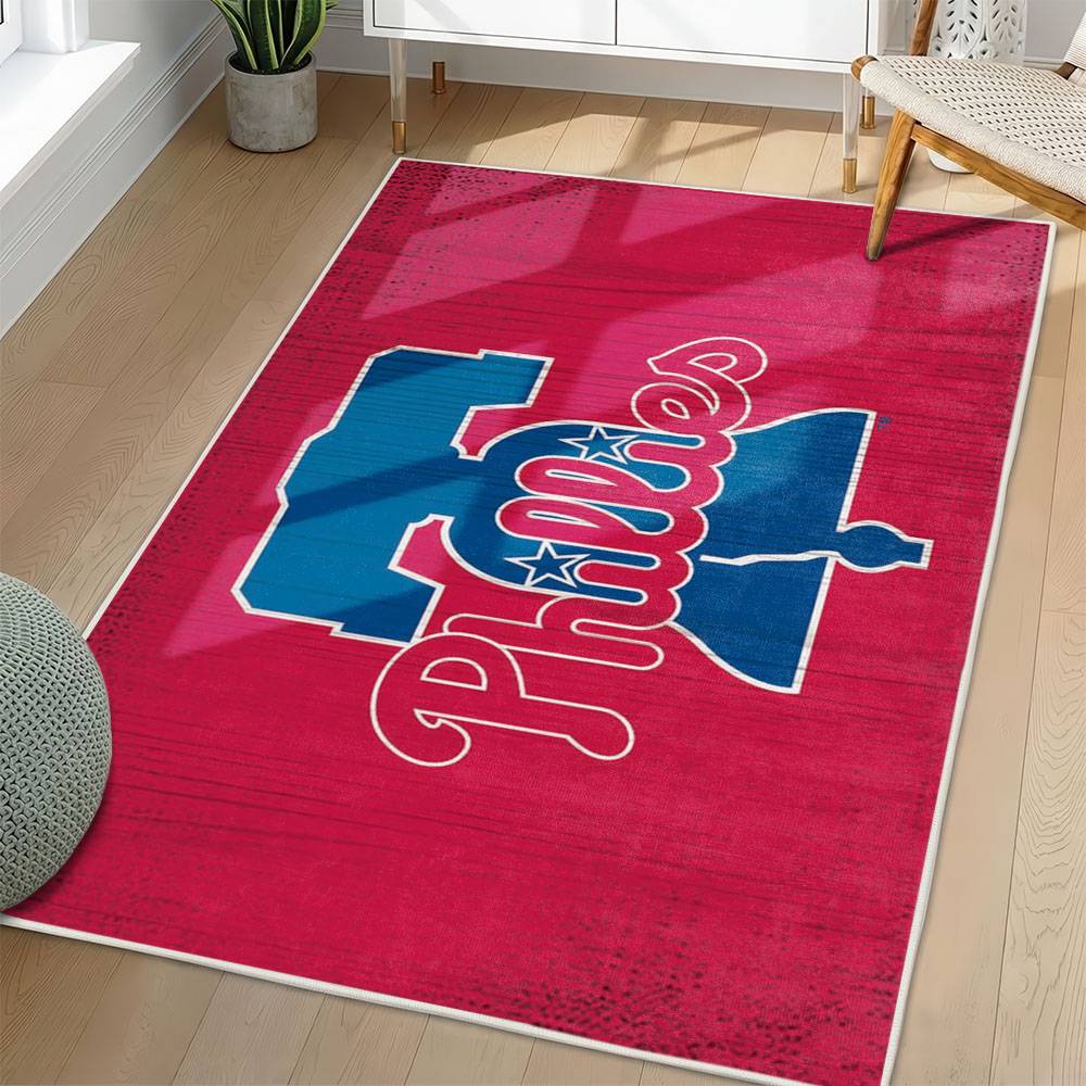 MLB Philadelphia Phillies Area Rug Non-Slip Baseball Carpet Home Decor Gift Idea For Fans PP252