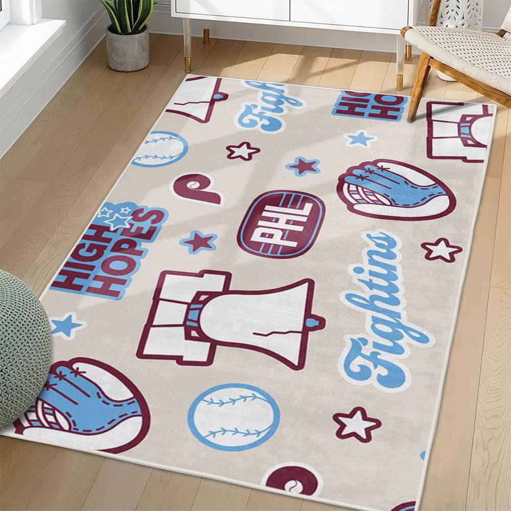MLB Philadelphia Phillies Area Rug Non-Slip Baseball Carpet Home Decor Gift Idea For Fans PP256