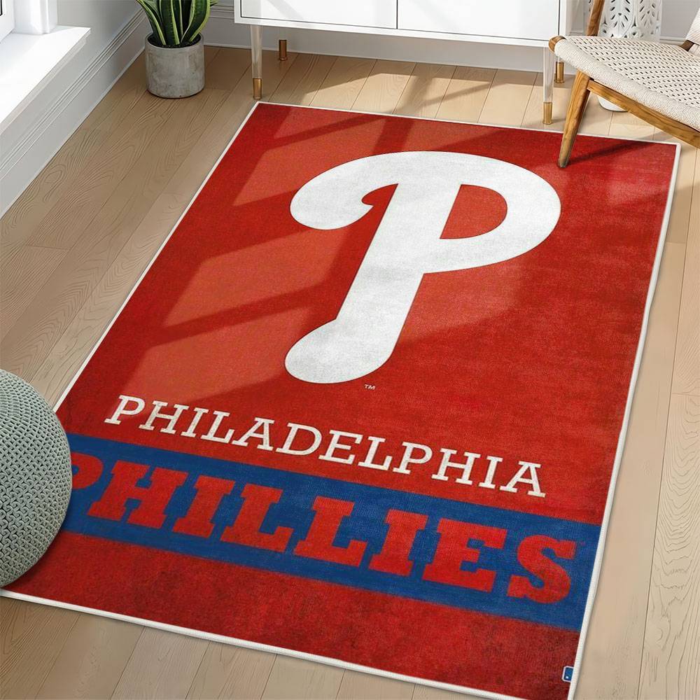 MLB Philadelphia Phillies Area Rug Non-Slip Baseball Carpet Home Decor Gift Idea For Fans PP257