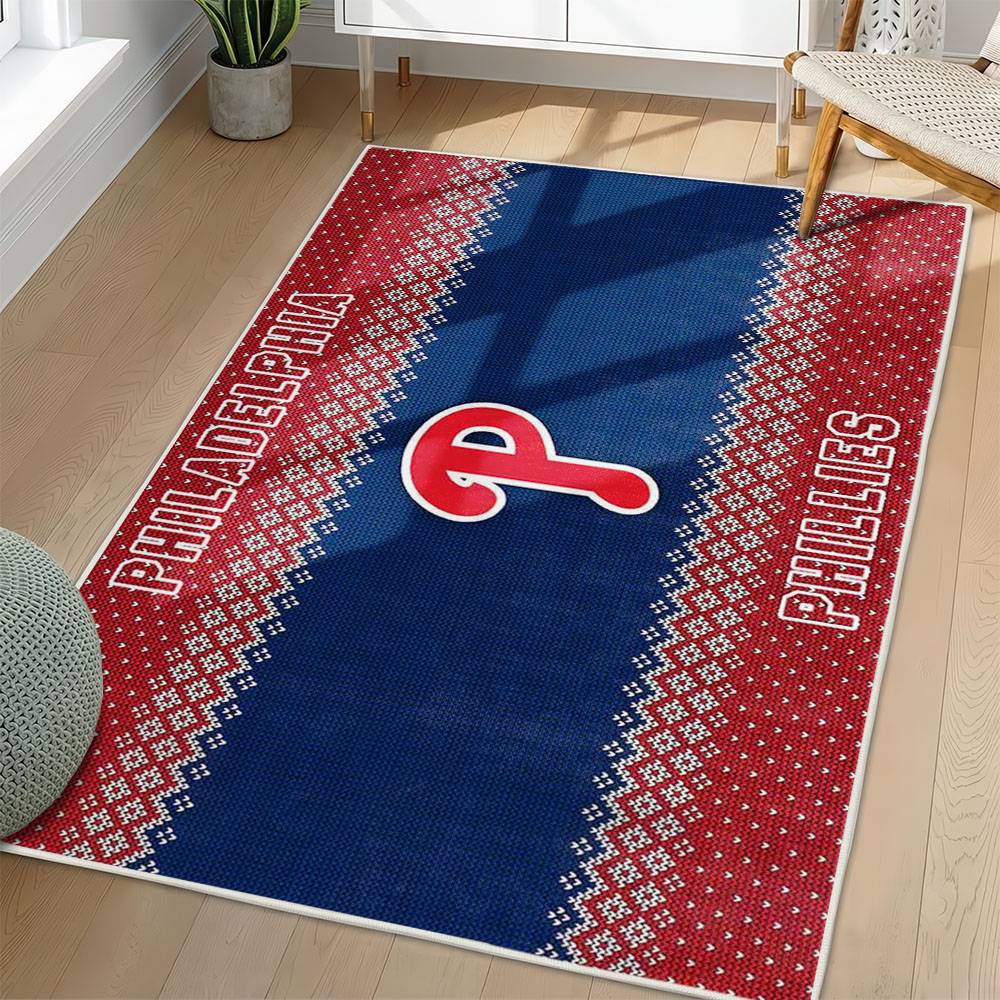 MLB Philadelphia Phillies Area Rug Non-Slip Baseball Carpet Home Decor Gift Idea For Fans PP260