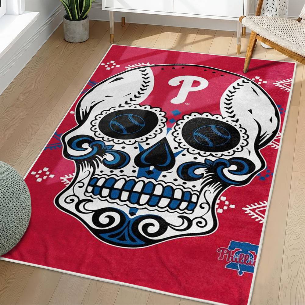 MLB Philadelphia Phillies Area Rug Non-Slip Baseball Carpet Home Decor Gift Idea For Fans PP262