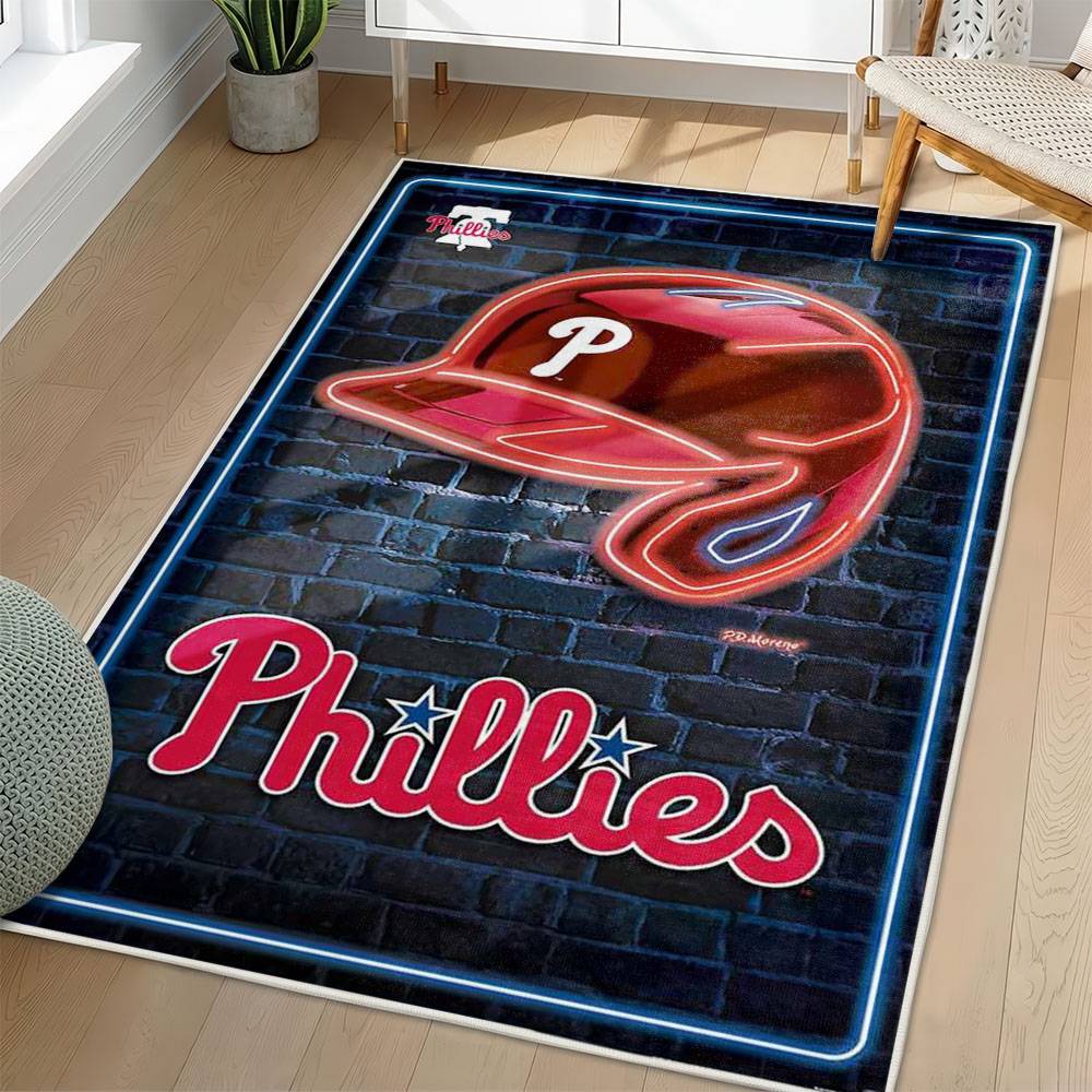 MLB Philadelphia Phillies Area Rug Non-Slip Baseball Carpet Home Decor Gift Idea For Fans PP266