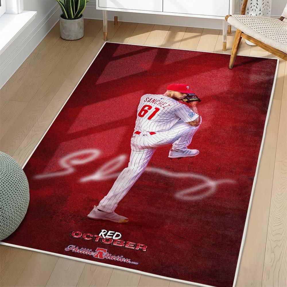 MLB Philadelphia Phillies Area Rug Non-Slip Baseball Carpet Home Decor Gift Idea For Fans PP268