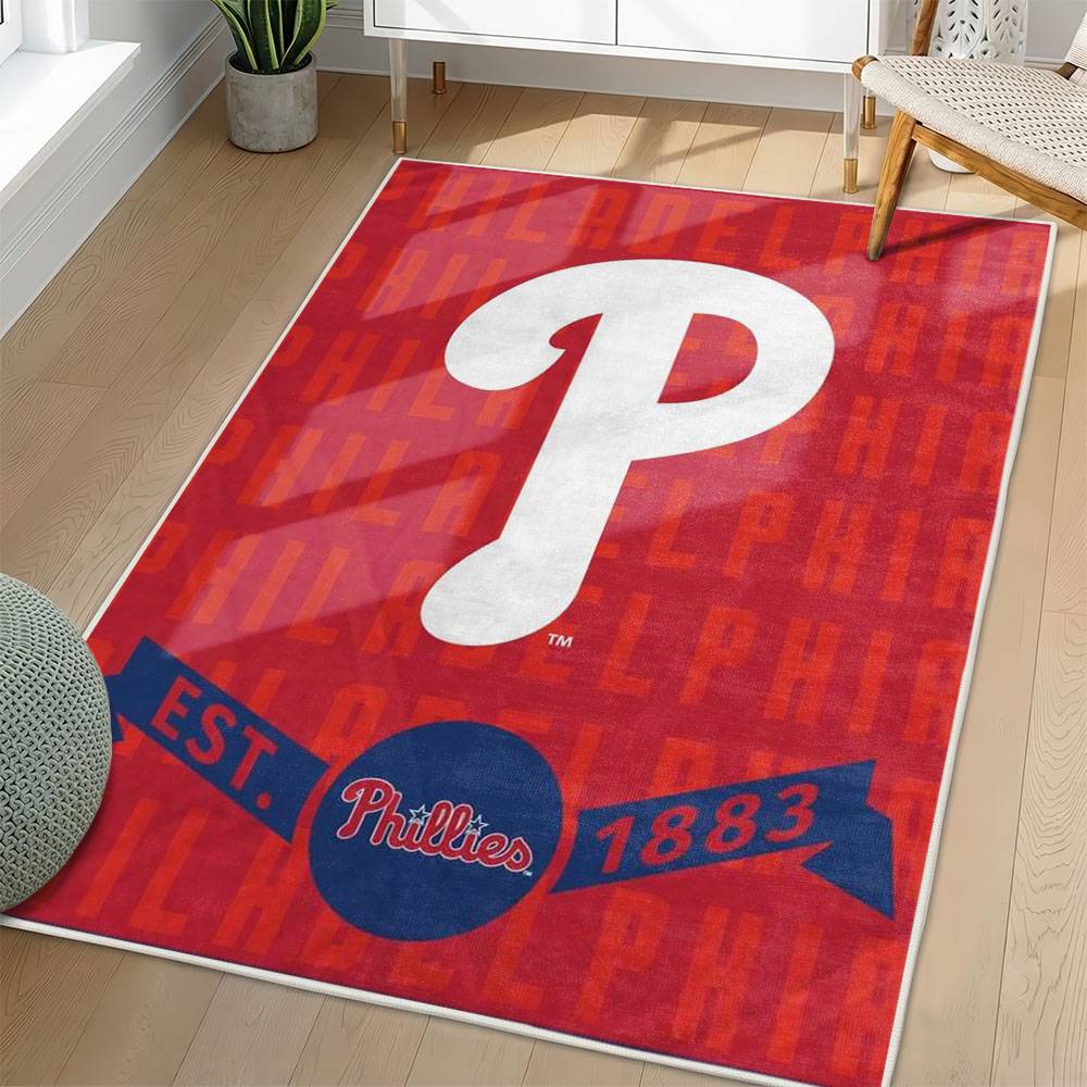 MLB Philadelphia Phillies Area Rug Non-Slip Baseball Carpet Home Decor Gift Idea For Fans PP269