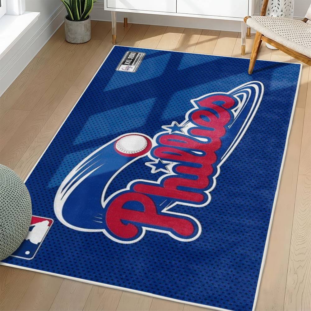 MLB Philadelphia Phillies Area Rug Non-Slip Baseball Carpet Home Decor Gift Idea For Fans PP273