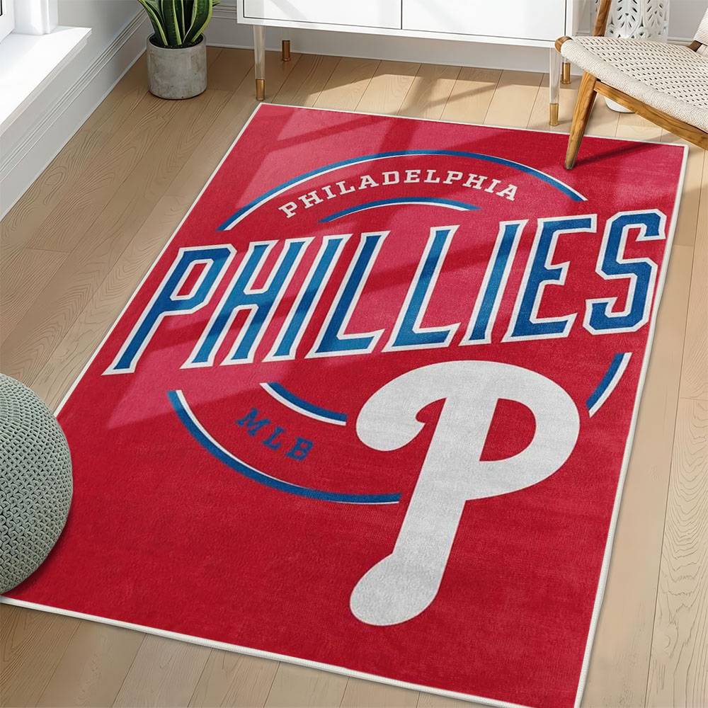 MLB Philadelphia Phillies Area Rug Non-Slip Baseball Carpet Home Decor Gift Idea For Fans PP274