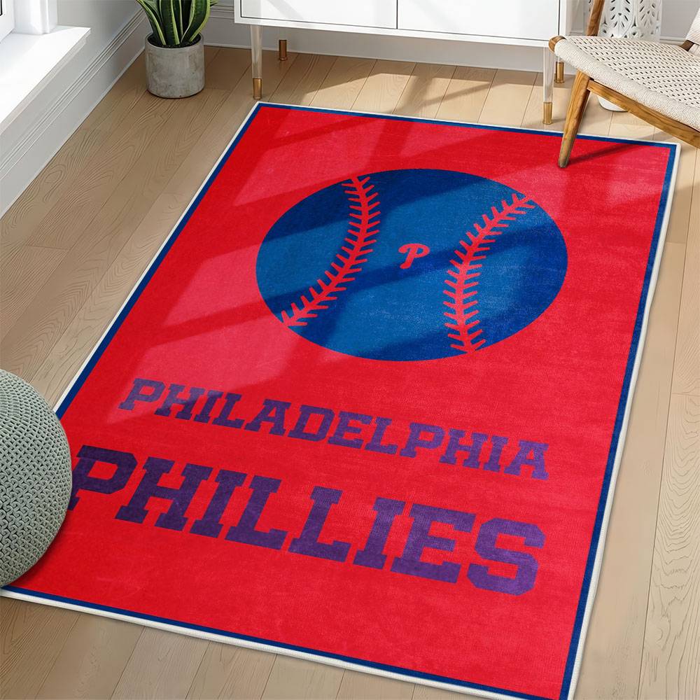 MLB Philadelphia Phillies Area Rug Non-Slip Baseball Carpet Home Decor Gift Idea For Fans PP28