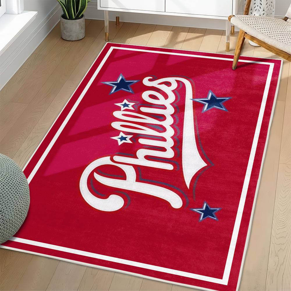 MLB Philadelphia Phillies Area Rug Non-Slip Baseball Carpet Home Decor Gift Idea For Fans PP42
