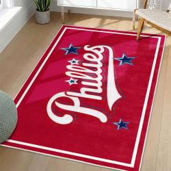 MLB Philadelphia Phillies Area Rug Non-Slip Baseball Carpet Home Decor Gift Idea For Fans PP42