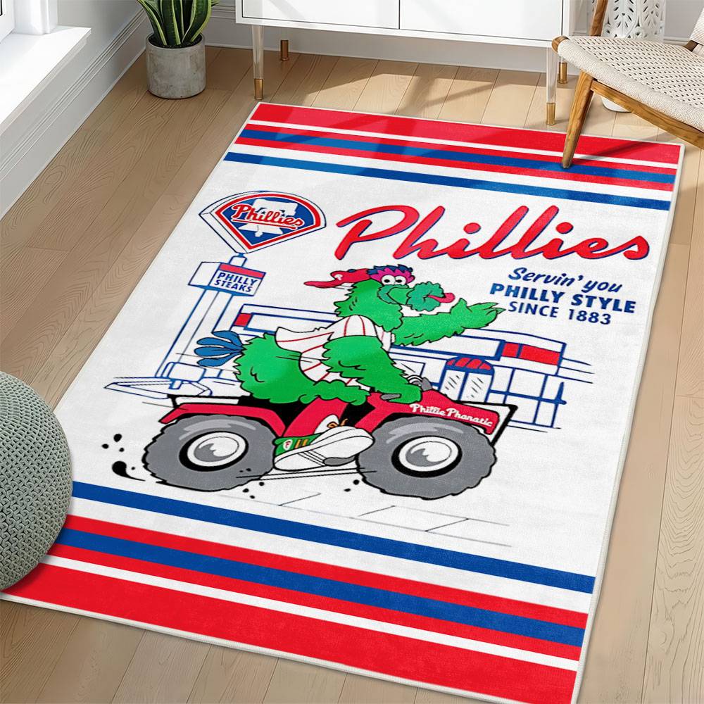 MLB Philadelphia Phillies Area Rug Non-Slip Baseball Carpet Home Decor Gift Idea For Fans PP46