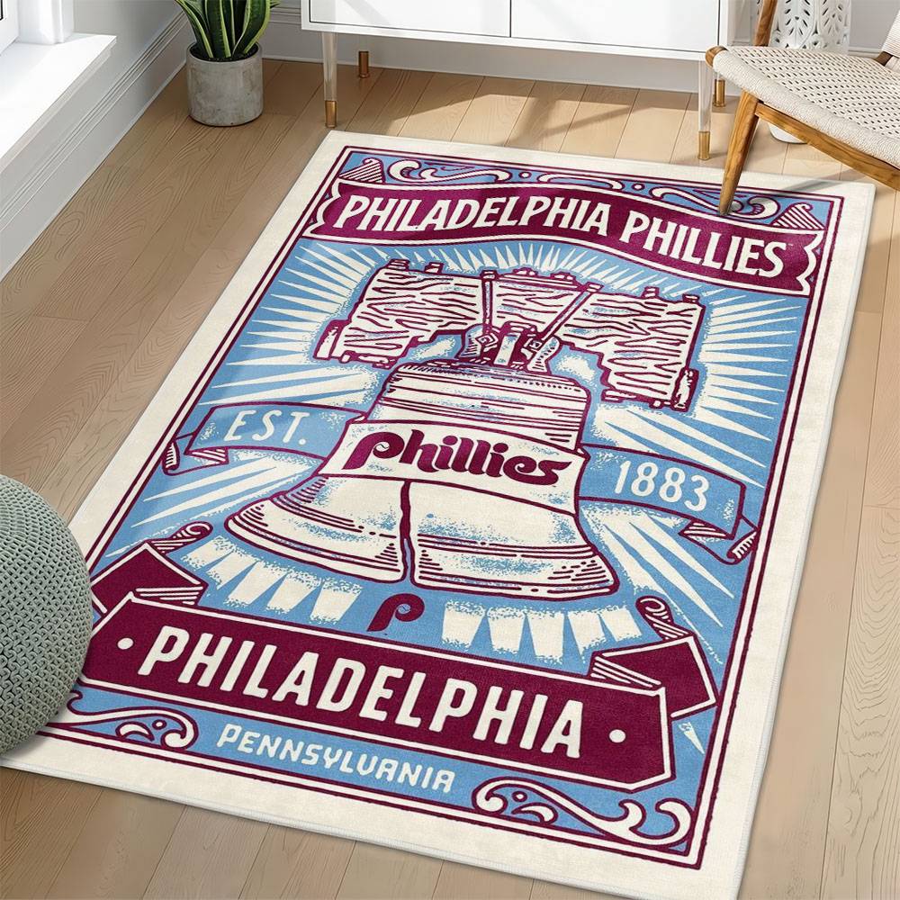 MLB Philadelphia Phillies Area Rug Non-Slip Baseball Carpet Home Decor Gift Idea For Fans PP48