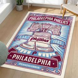 MLB Philadelphia Phillies Area Rug Non-Slip Baseball Carpet Home Decor Gift Idea For Fans PP48