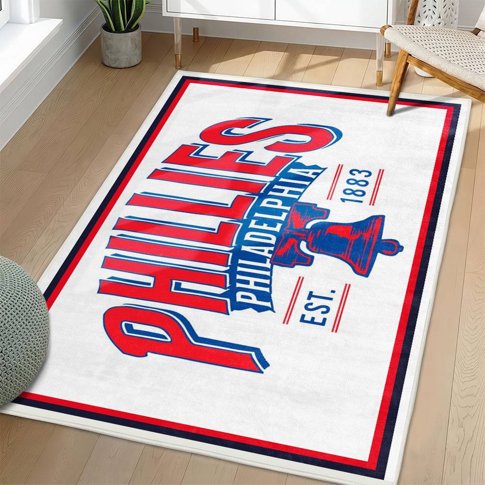 MLB Philadelphia Phillies Area Rug Non-Slip Baseball Carpet Home Decor Gift Idea For Fans PP50