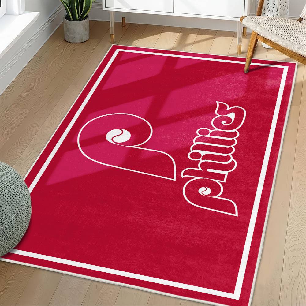 MLB Philadelphia Phillies Area Rug Non-Slip Baseball Carpet Home Decor Gift Idea For Fans PP53