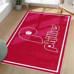MLB Philadelphia Phillies Area Rug Non-Slip Baseball Carpet Home Decor Gift Idea For Fans PP53