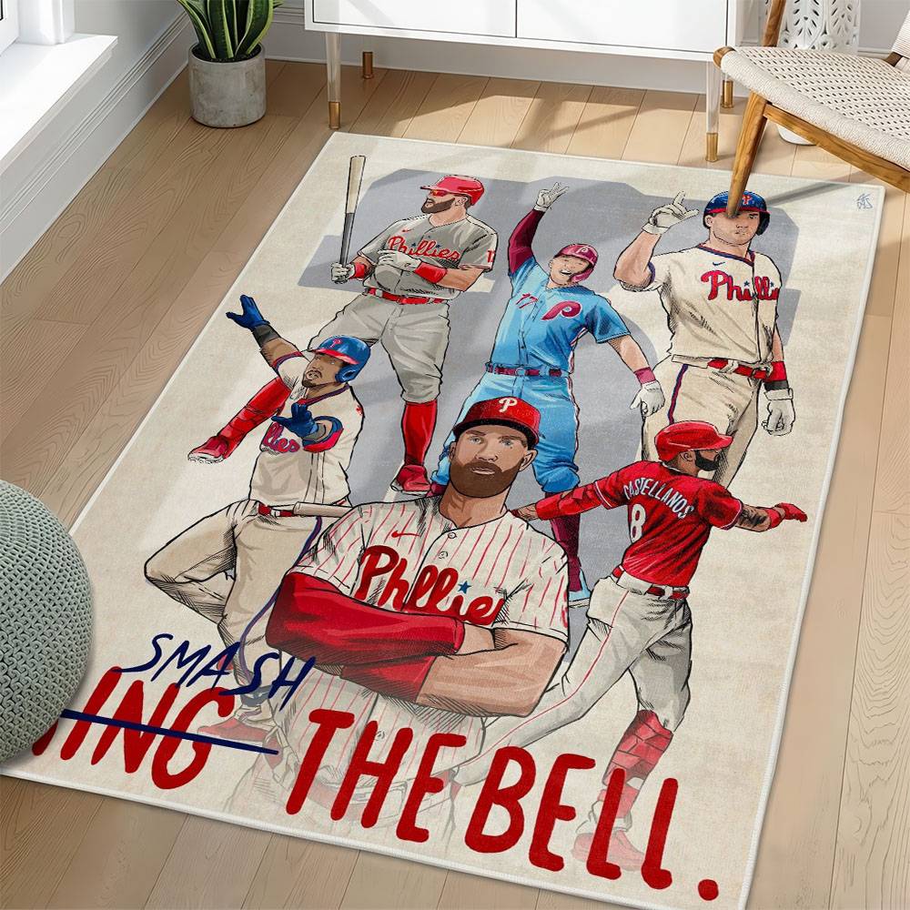 MLB Philadelphia Phillies Area Rug Non-Slip Baseball Carpet Home Decor Gift Idea For Fans PP57