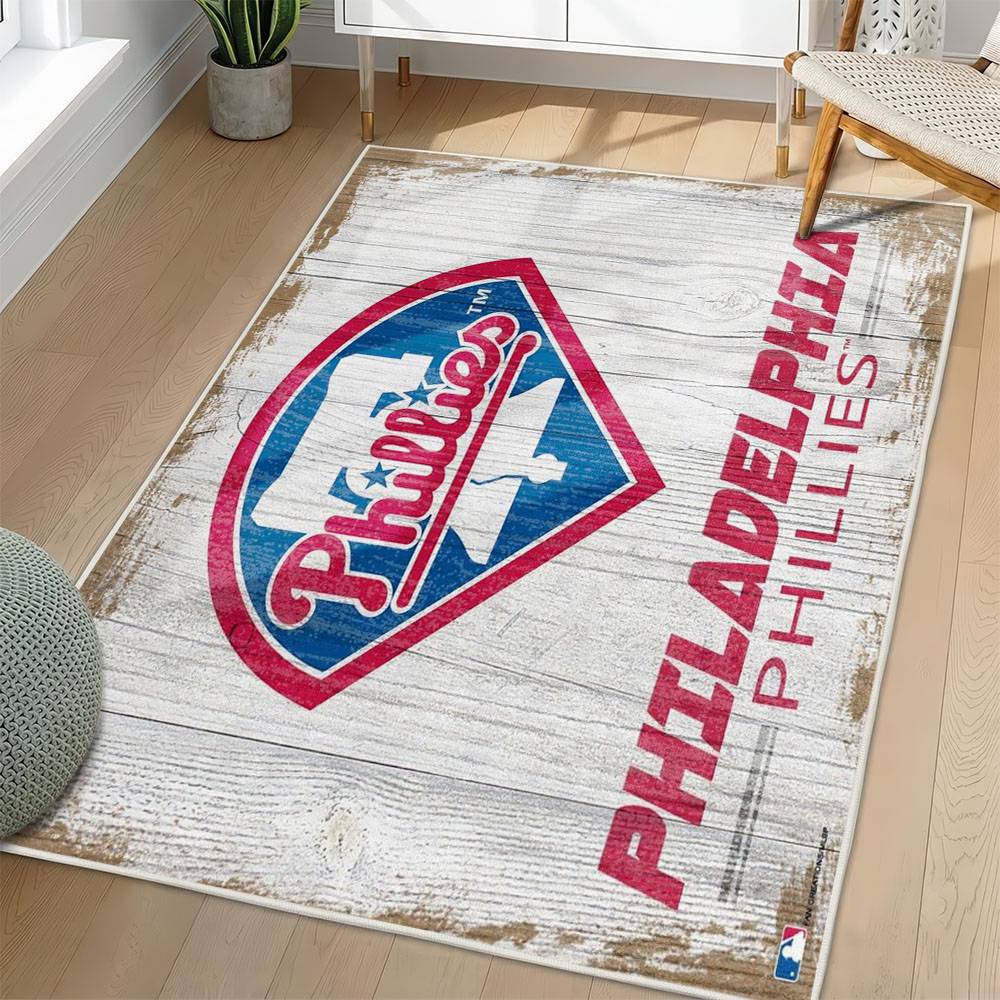 MLB Philadelphia Phillies Area Rug Non-Slip Baseball Carpet Home Decor Gift Idea For Fans PP60