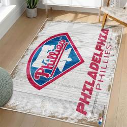MLB Philadelphia Phillies Area Rug Non-Slip Baseball Carpet Home Decor Gift Idea For Fans PP60