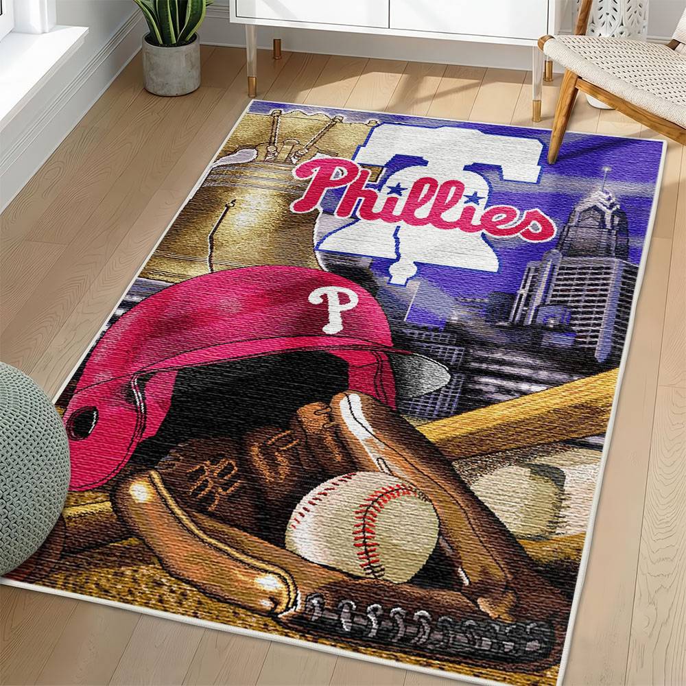 MLB Philadelphia Phillies Area Rug Non-Slip Baseball Carpet Home Decor Gift Idea For Fans PP63
