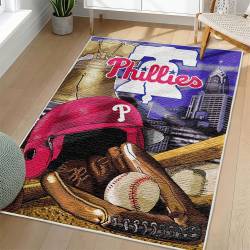 MLB Philadelphia Phillies Area Rug Non-Slip Baseball Carpet Home Decor Gift Idea For Fans PP63