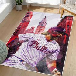 MLB Philadelphia Phillies Area Rug Non-Slip Baseball Carpet Home Decor Gift Idea For Fans PP68