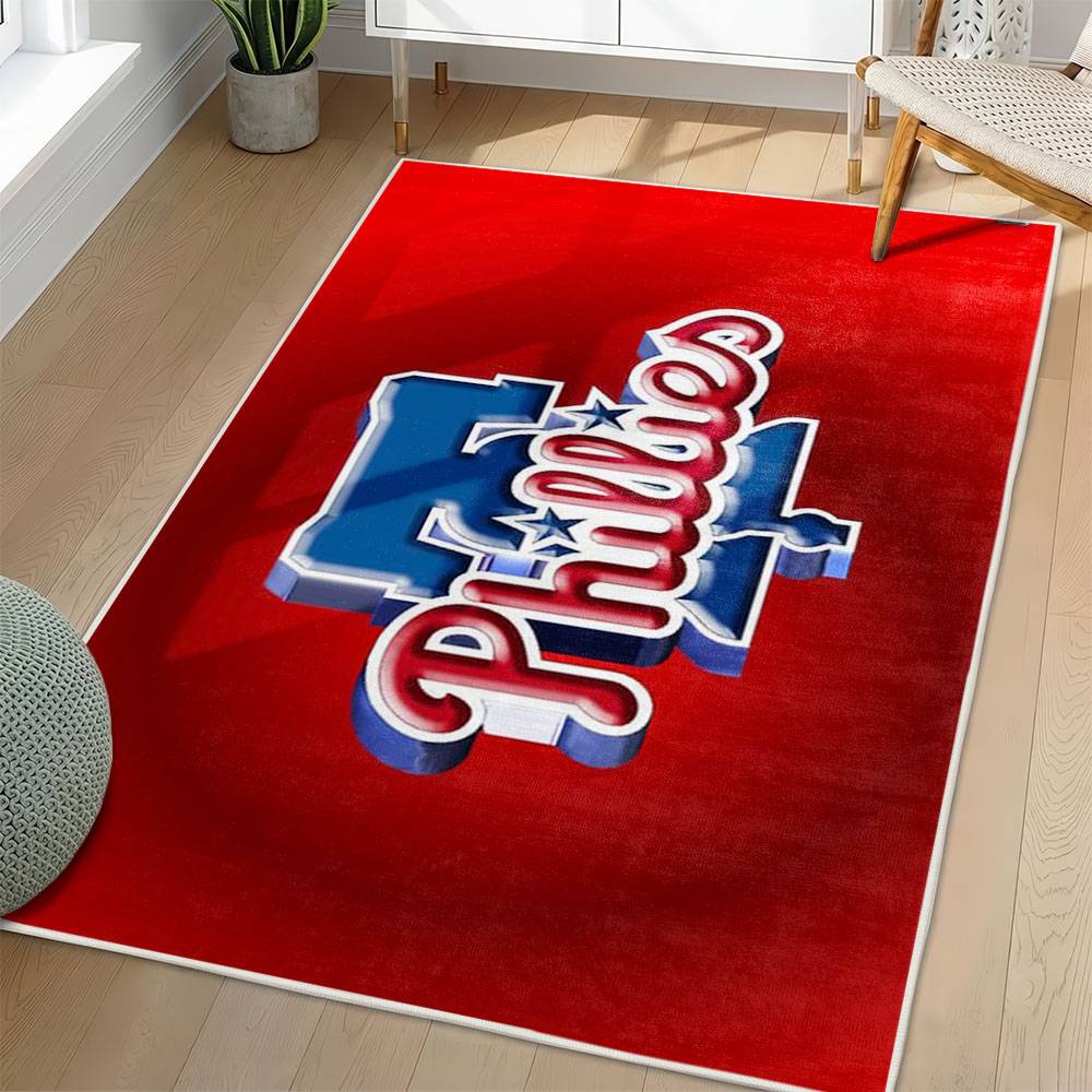 MLB Philadelphia Phillies Area Rug Non-Slip Baseball Carpet Home Decor Gift Idea For Fans PP73
