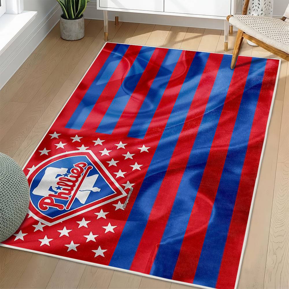 MLB Philadelphia Phillies Area Rug Non-Slip Baseball Carpet Home Decor Gift Idea For Fans PP74