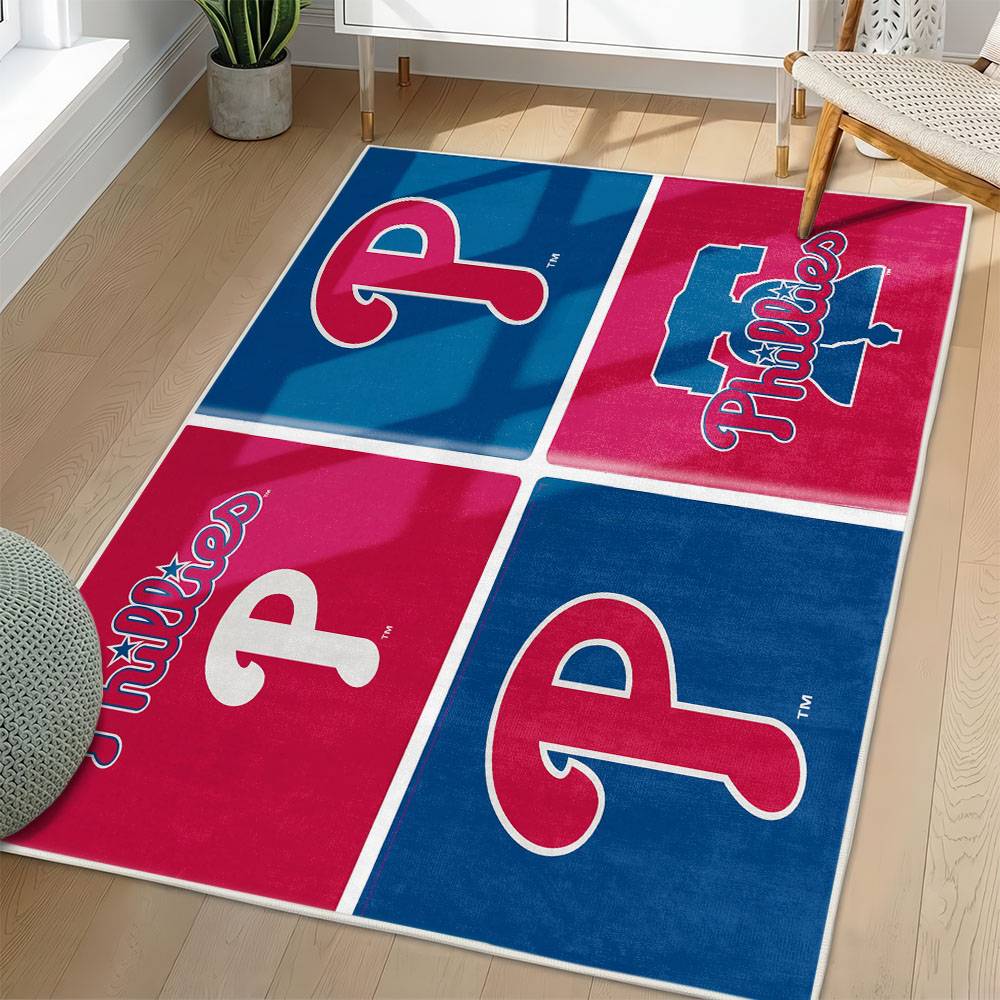 MLB Philadelphia Phillies Area Rug Non-Slip Baseball Carpet Home Decor Gift Idea For Fans PP77