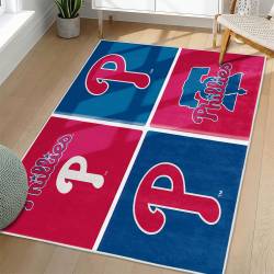 MLB Philadelphia Phillies Area Rug Non-Slip Baseball Carpet Home Decor Gift Idea For Fans PP77