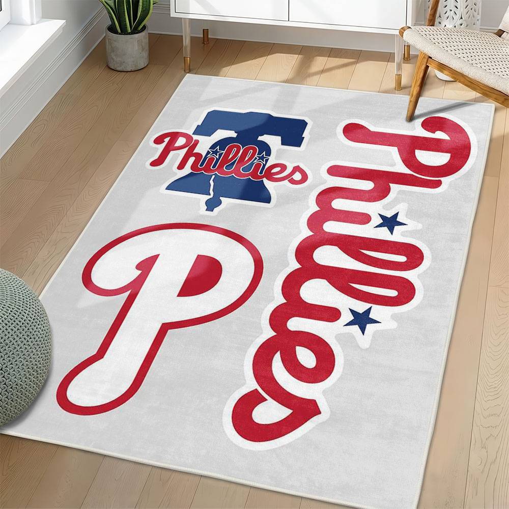 MLB Philadelphia Phillies Area Rug Non-Slip Baseball Carpet Home Decor Gift Idea For Fans PP81