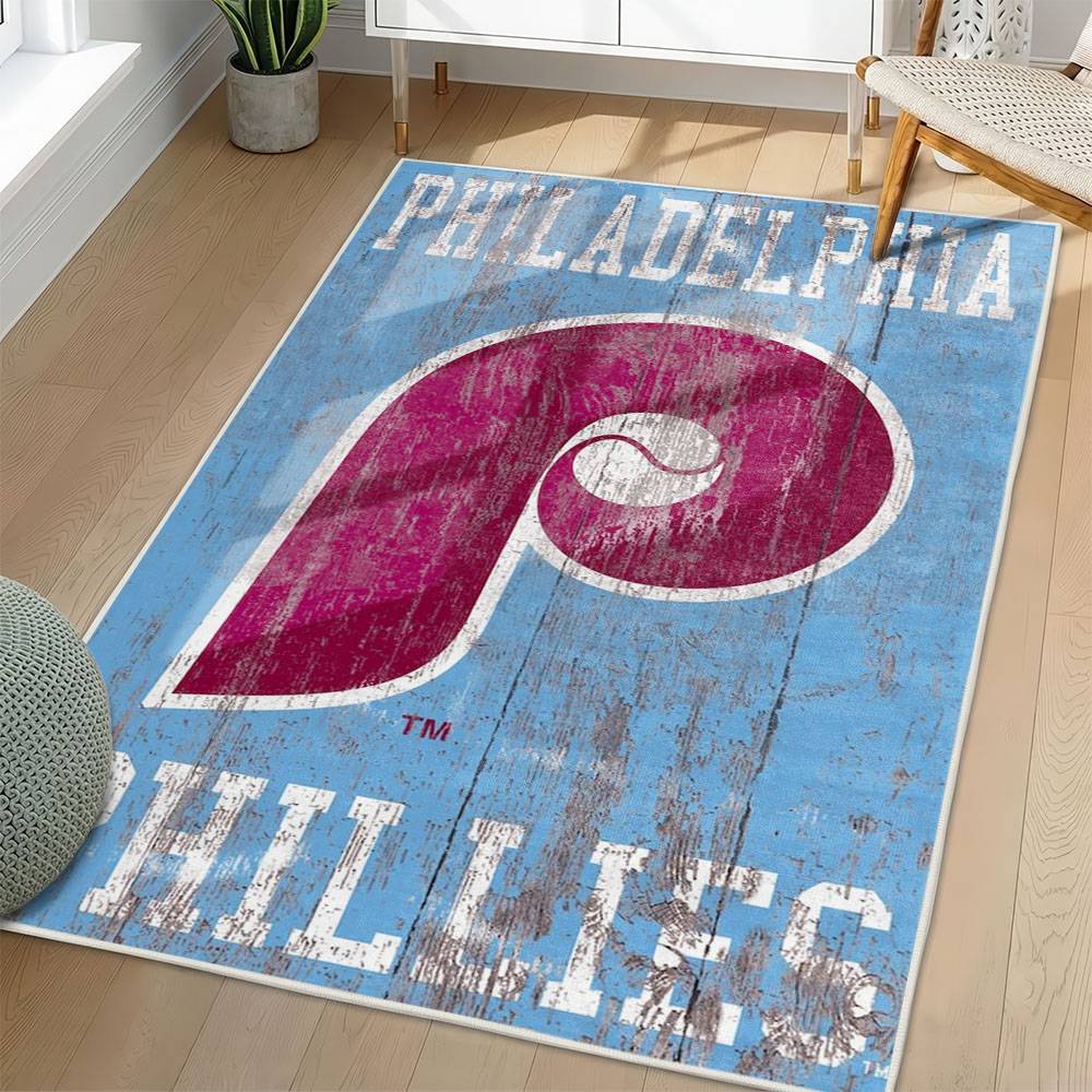 MLB Philadelphia Phillies Area Rug Non-Slip Baseball Carpet Home Decor Gift Idea For Fans PP83
