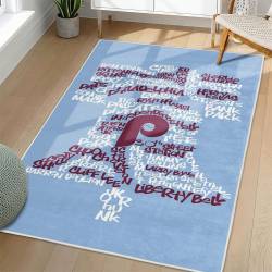 MLB Philadelphia Phillies Area Rug Non-Slip Baseball Carpet Home Decor Gift Idea For Fans PP89