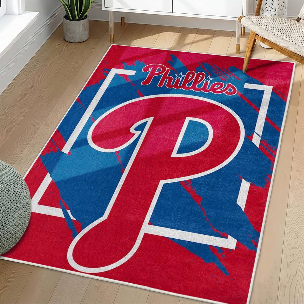 MLB Philadelphia Phillies Area Rug Non-Slip Baseball Carpet Home Decor Gift Idea For Fans PP90